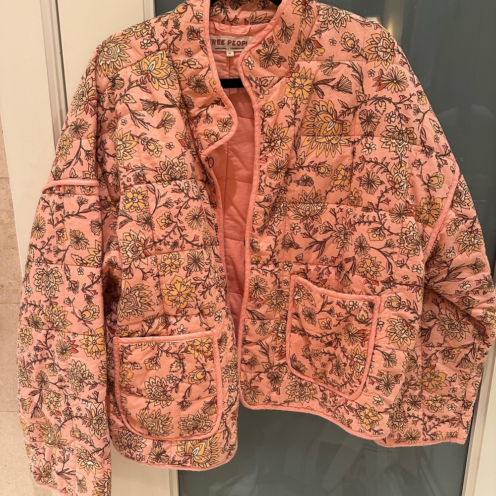 Floral Pink Quilted Jacket by Free People